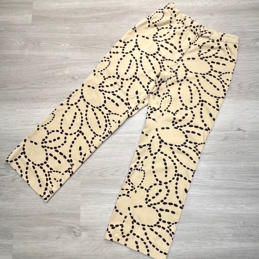 Harold's Cotton Blend Pants Women's‎ Size 2 Floral Print Beige Brown